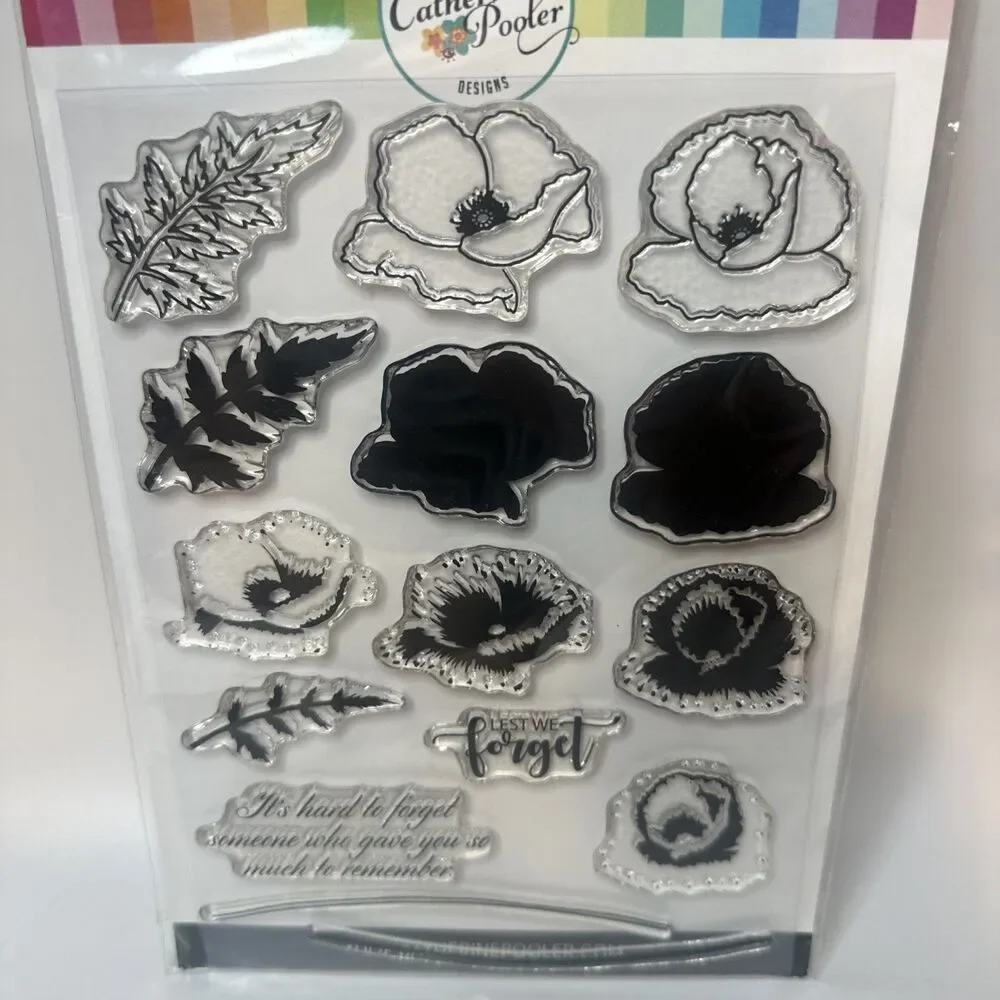 Catherine Pooler Designs  POIGNANT POPPIES Stamp Set Flowers + coordinating dies